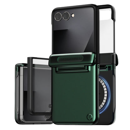 Samsung Galaxy Z Flip 7 Luxury Mobile phone cover card holder hinge protector built-in screen shield slim rugged daily carry durable case by VRS DESIGN