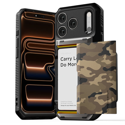 Apple iPhone 17 Pro Max Camo Luxury Mobile phone cover card holder hinge protector built-in screen shield slim rugged daily carry durable case in USA Flag design by VRS DESIGN in FREEDOM edition