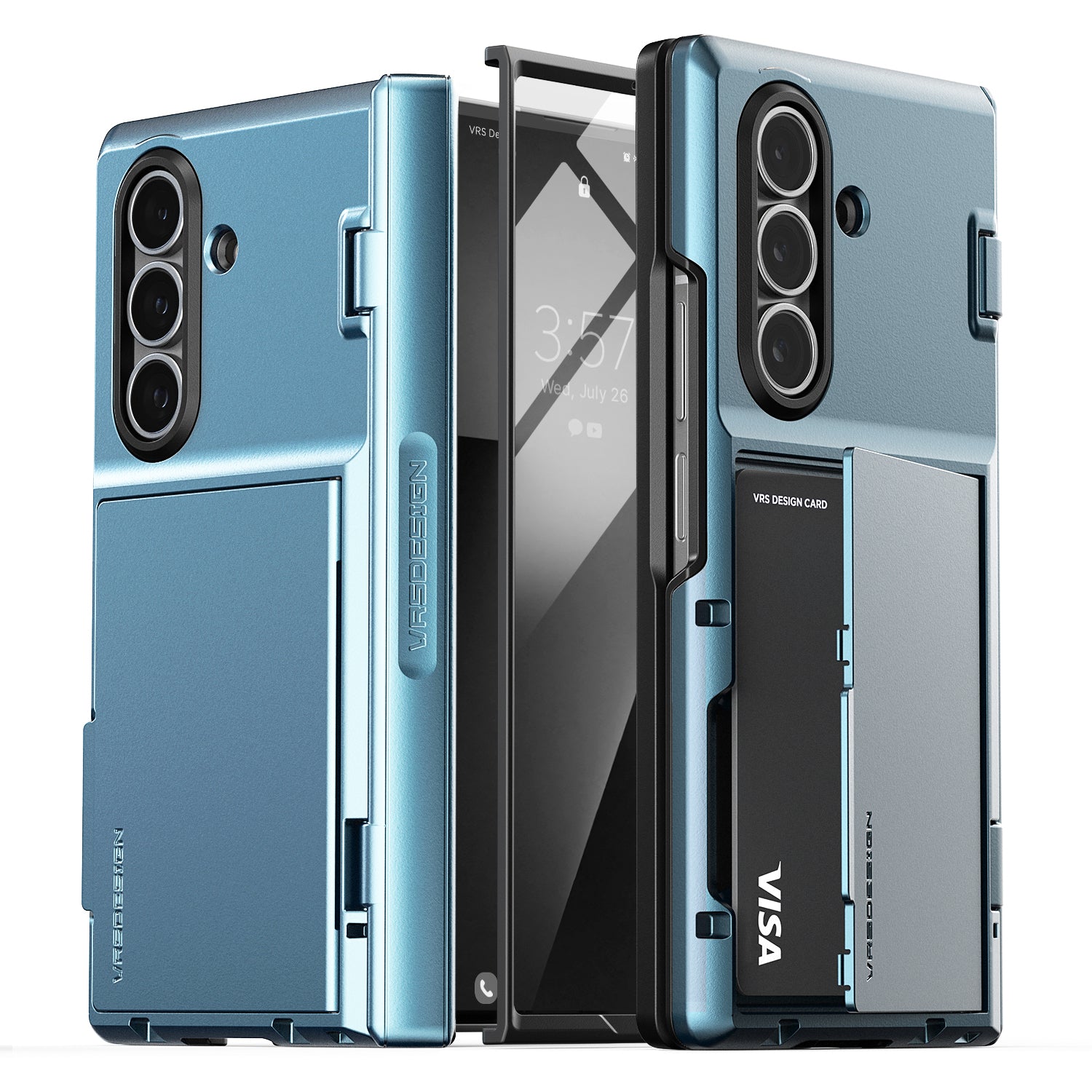 Samsung Galaxy Z Fold 7 Luxury Mobile phone cover card holder hinge protector built-in screen shield slim rugged daily carry durable case by VRS DESIGN