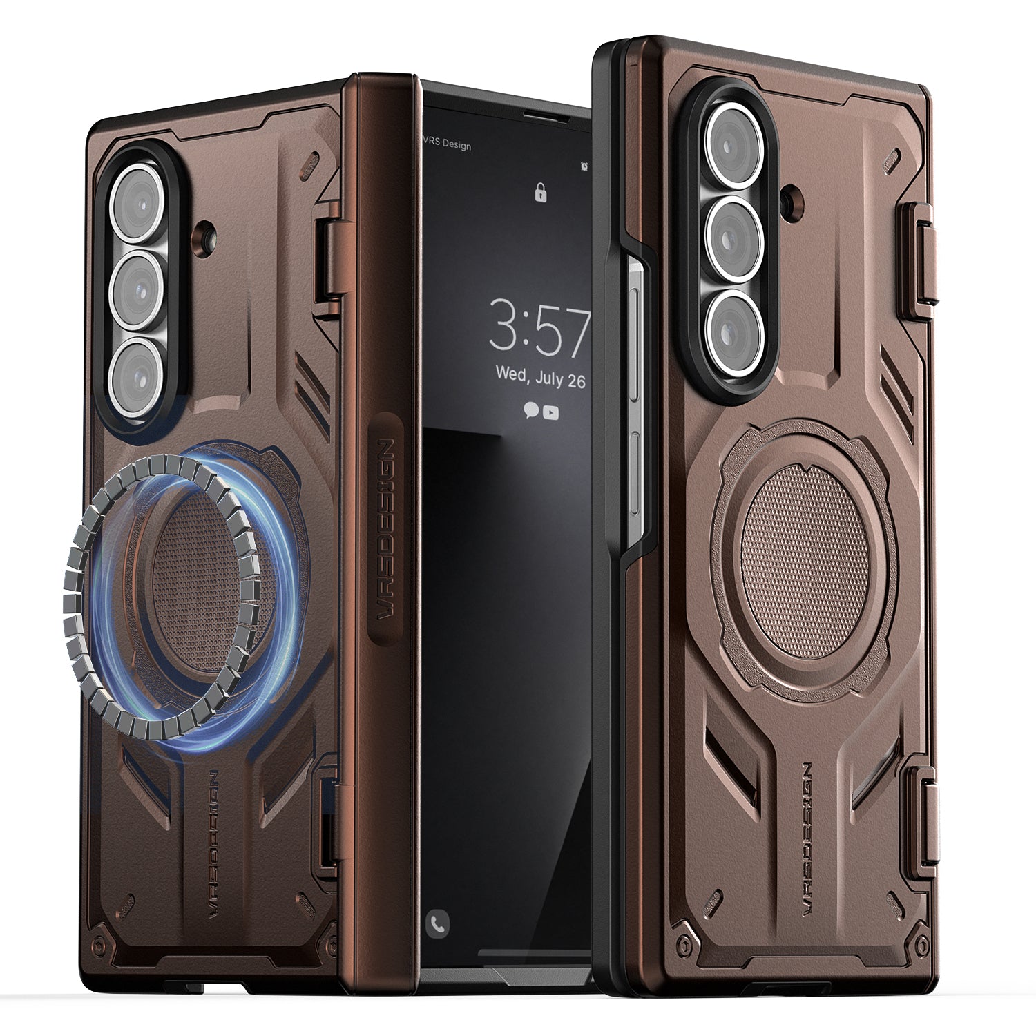 Samsung Galaxy Z Fold 7 Luxury Mobile phone cover card holder hinge protector built-in screen shield slim rugged daily carry durable case by VRS DESIGN