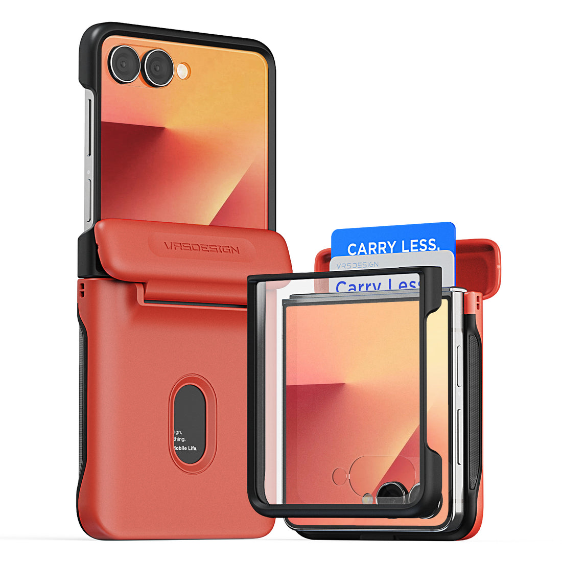 Samsung Galaxy Z Flip 7 Luxury Mobile phone cover card holder hinge protector built-in screen shield slim rugged daily carry durable case by VRS DESIGN
