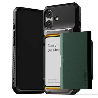 Apple iPhone 17 Luxury Mobile phone cover card holder hinge protector built-in screen shield slim rugged daily carry durable case by VRS DESIGN