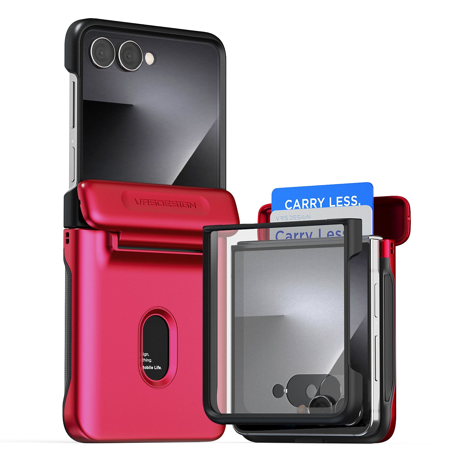 Samsung Galaxy Z Flip 7 Luxury Mobile phone cover card holder hinge protector built-in screen shield slim rugged daily carry durable case by VRS DESIGN
