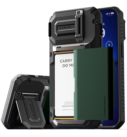 VRS Design iPhone 13 Pro Max Wallet Case with Card Holder Damda Glide DuoGuard Groove Black