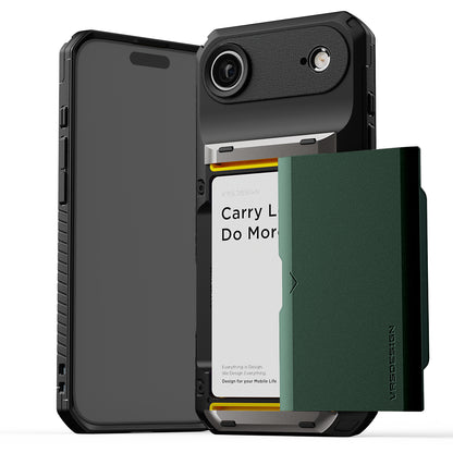 Apple iPhone 17 Luxury Mobile phone cover card holder hinge protector built-in screen shield slim rugged daily carry durable case by VRS DESIGN