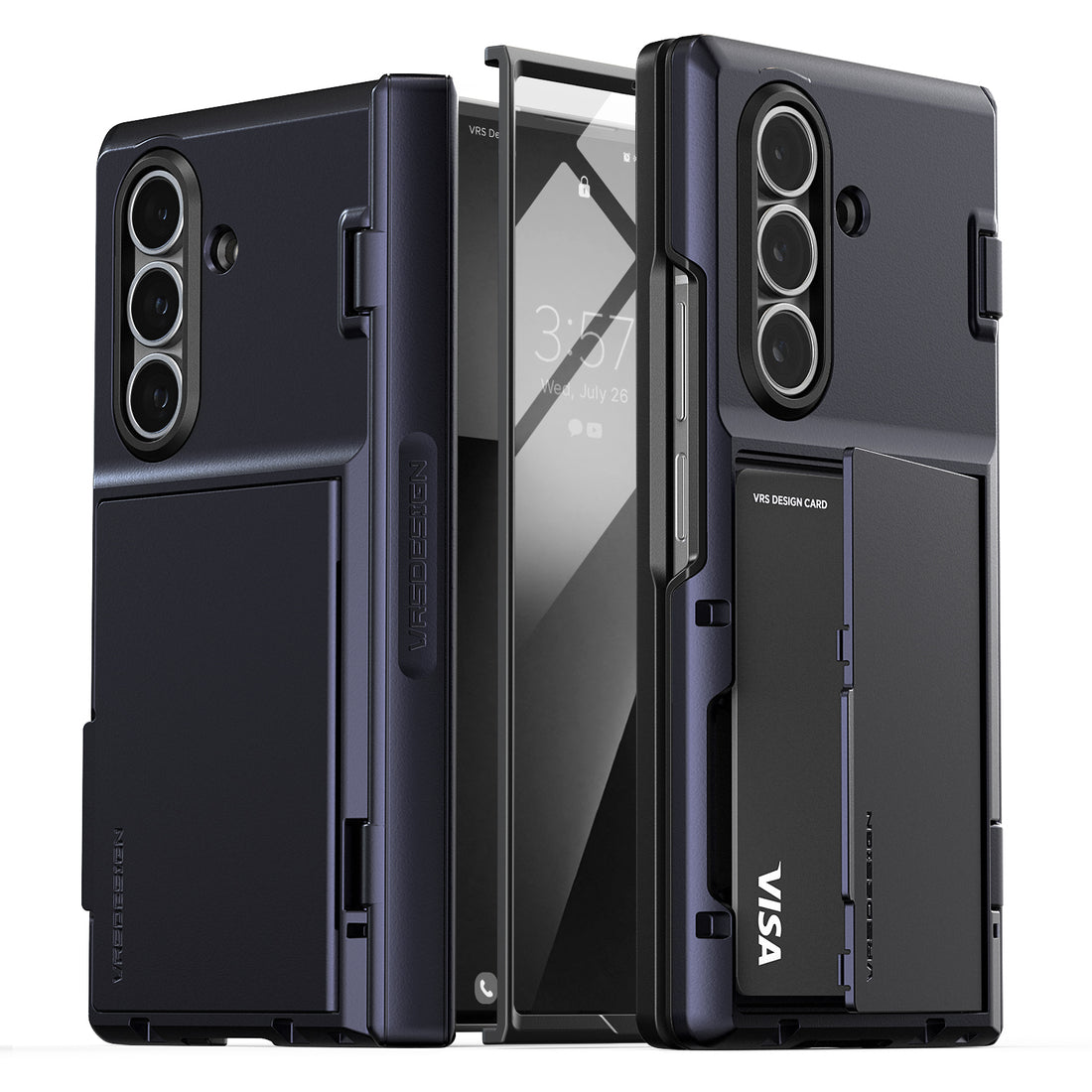 Samsung Galaxy Z Fold 7 Luxury Mobile phone cover card holder hinge protector built-in screen shield slim rugged daily carry durable case by VRS DESIGN