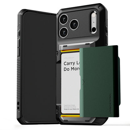 Apple iPhone 17 Luxury Mobile phone cover card holder hinge protector built-in screen shield slim rugged daily carry durable case by VRS DESIGN
