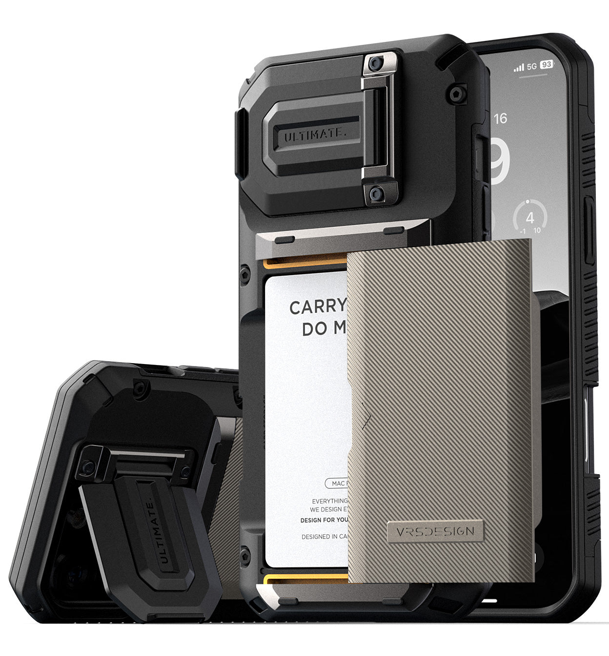 iPhone 16 Pro Max Case Damda Glide DuoGuard Card Holder Wallet Case with Built in Camera Protector by VRS Design