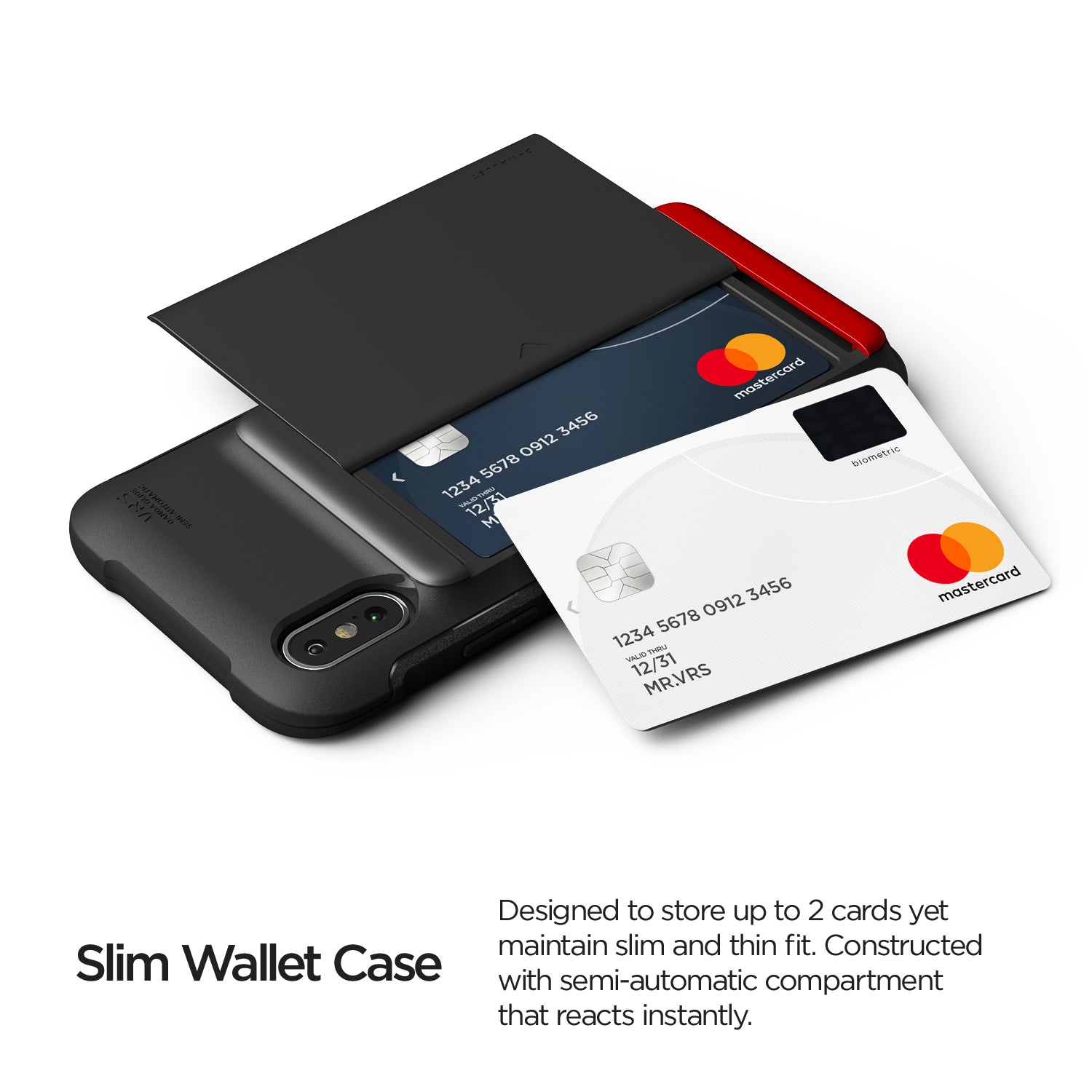 Apple Xs rugged Glide wallet case with multiple durable and convenient card slot with sleek minimalist look by VRS
