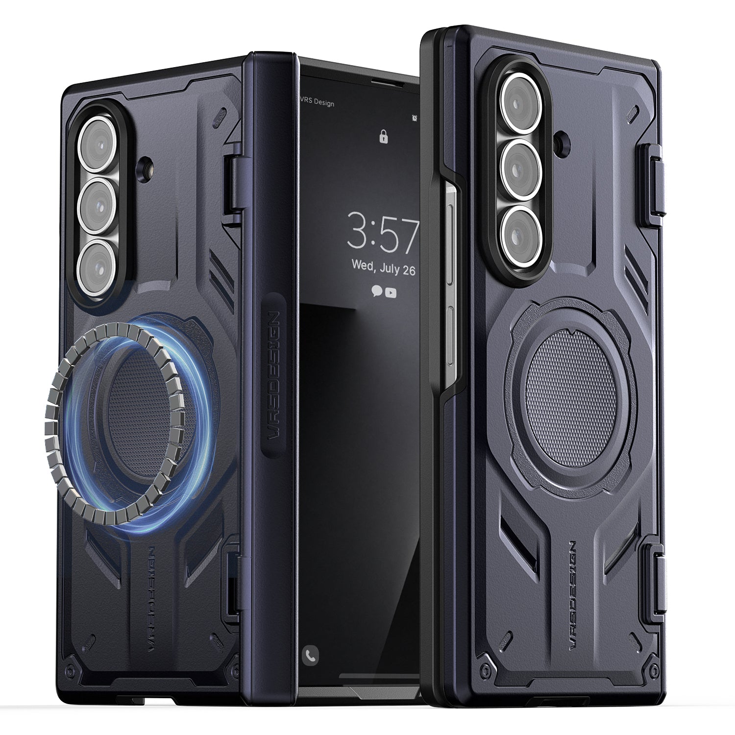 Samsung Galaxy Z Fold 7 Luxury Mobile phone cover card holder hinge protector built-in screen shield slim rugged daily carry durable case by VRS DESIGN