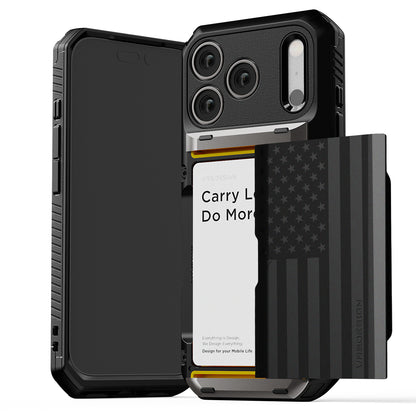 Apple iPhone 17 Luxury Mobile phone cover card holder hinge protector built-in screen shield slim rugged daily carry durable case by VRS DESIGN