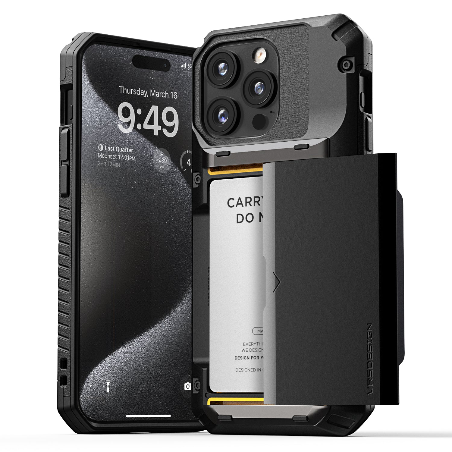 iPhone 15 Pro Max Case Damda Glide Pro with Card Holder Wallet by VRS Design