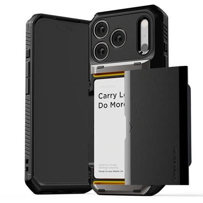 Apple iPhone 17 Luxury Mobile phone cover card holder hinge protector built-in screen shield slim rugged daily carry durable case by VRS DESIGN
