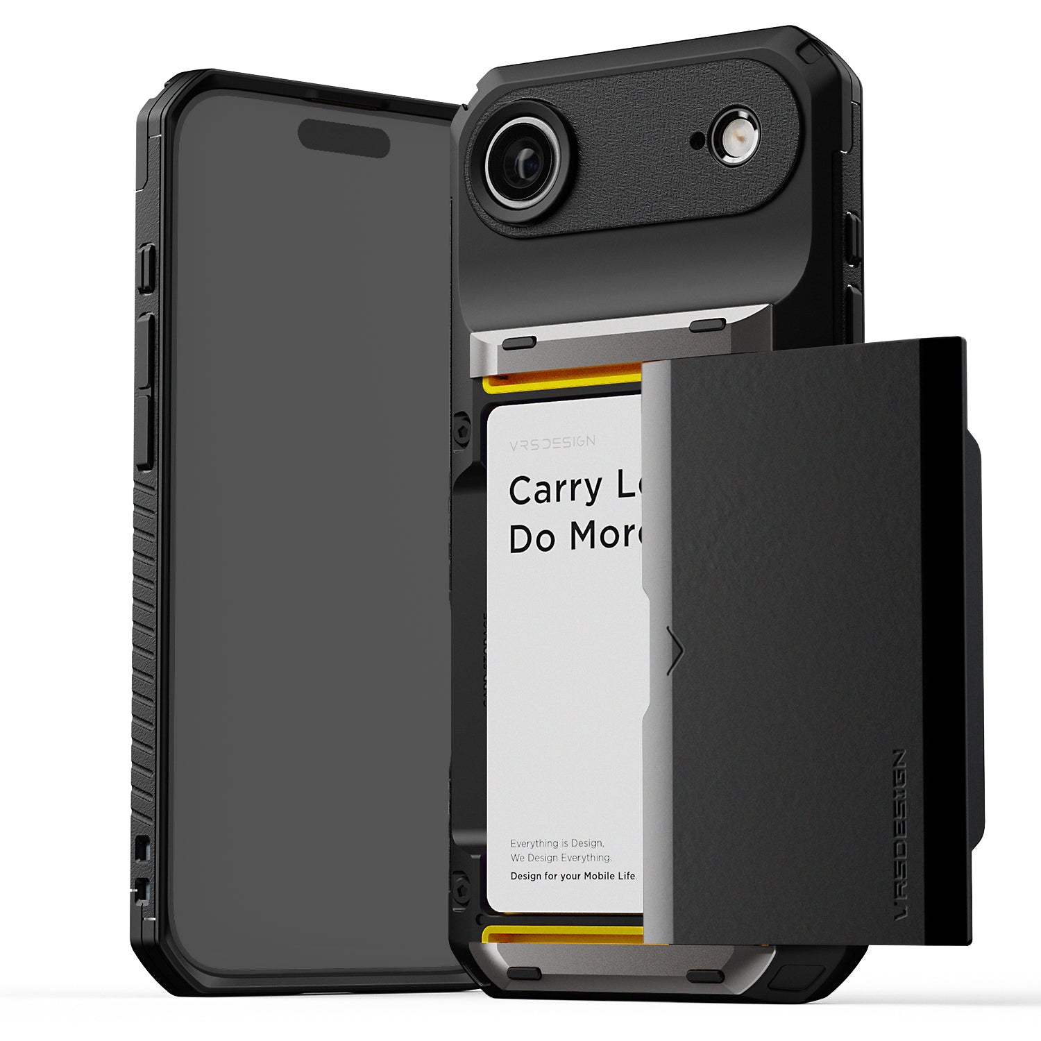 Apple iPhone 17 Luxury Mobile phone cover card holder hinge protector built-in screen shield slim rugged daily carry durable case by VRS DESIGN