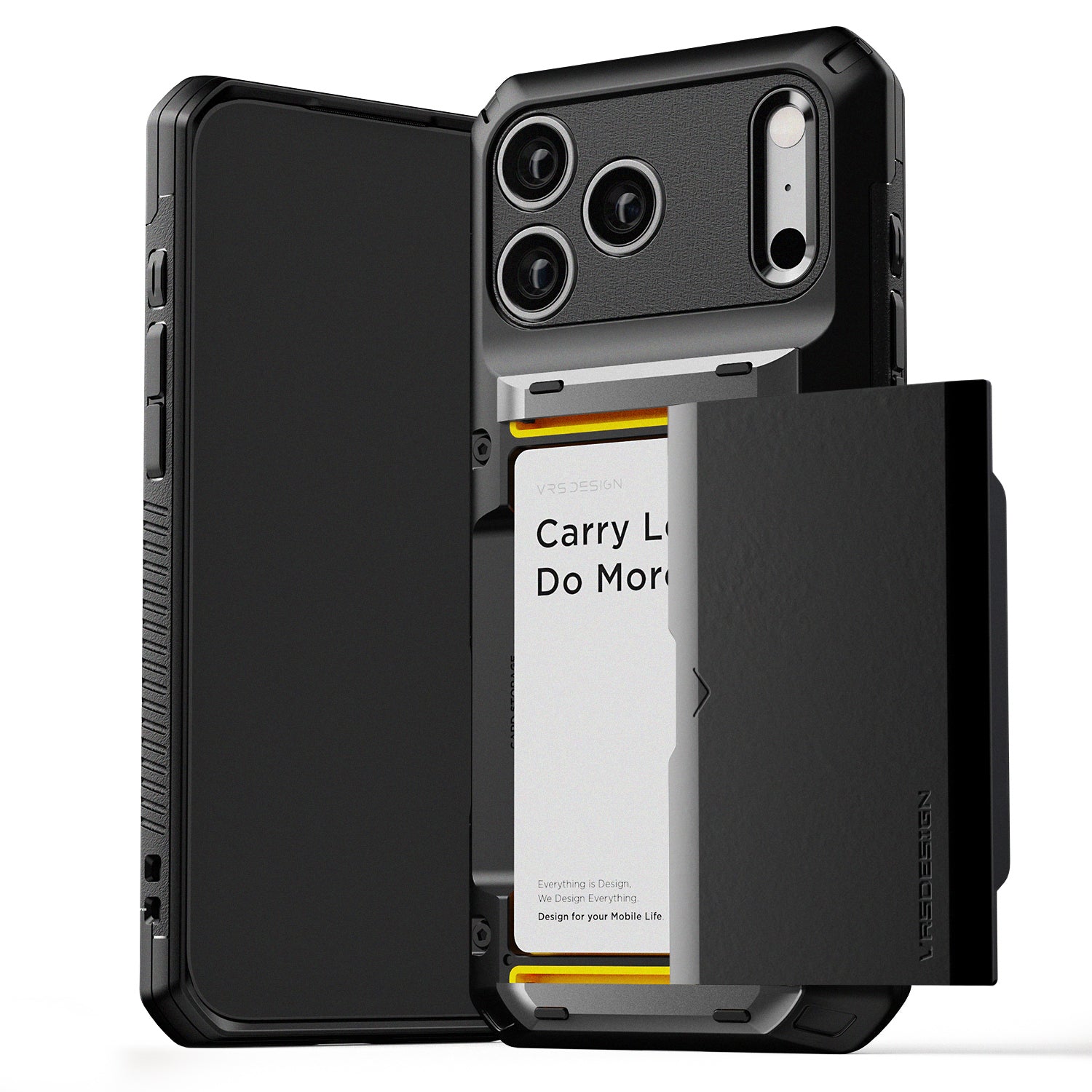 Apple iPhone 17 Luxury Mobile phone cover card holder hinge protector built-in screen shield slim rugged daily carry durable case by VRS DESIGN