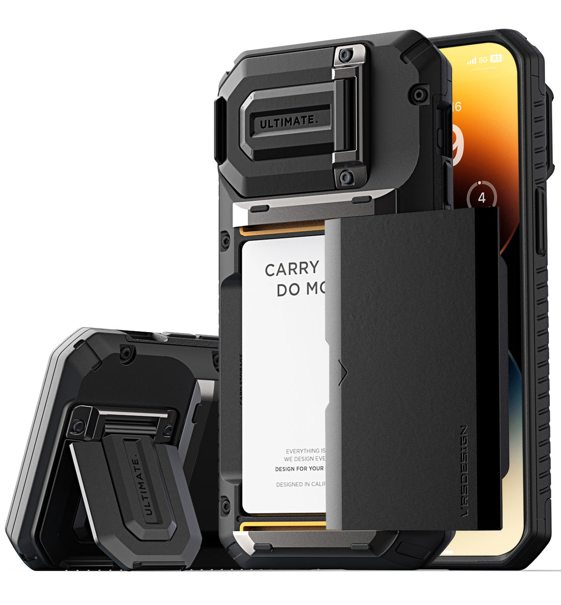 Apple 14 Pro Max rugged Glide wallet case with multiple durable and convenient card slot with sleek minimalist look by VRS card holder wallet protection

