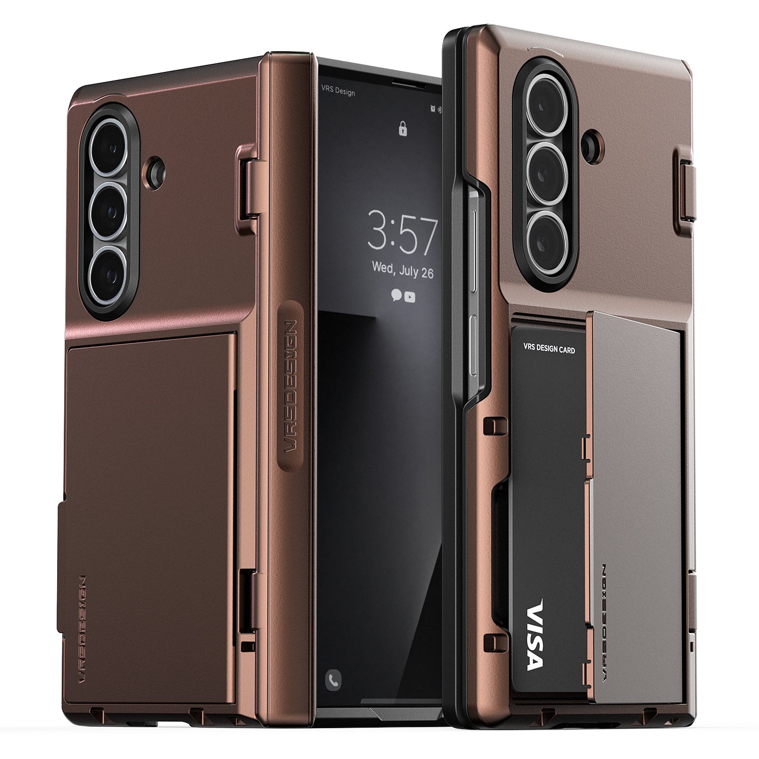 Samsung Galaxy Z Fold 7 Luxury Mobile phone cover card holder hinge protector built-in screen shield slim rugged daily carry durable case by VRS DESIGN
