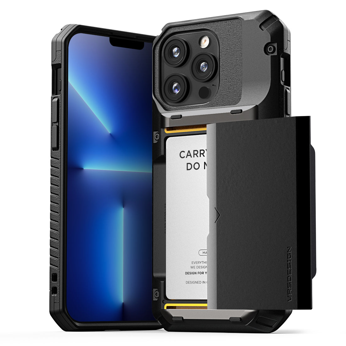 Apple 13 Pro Max rugged wallet case Damda Glide Pro with multiple durable and convenient card slot Wallet with sleek minimalist look by VRS Design