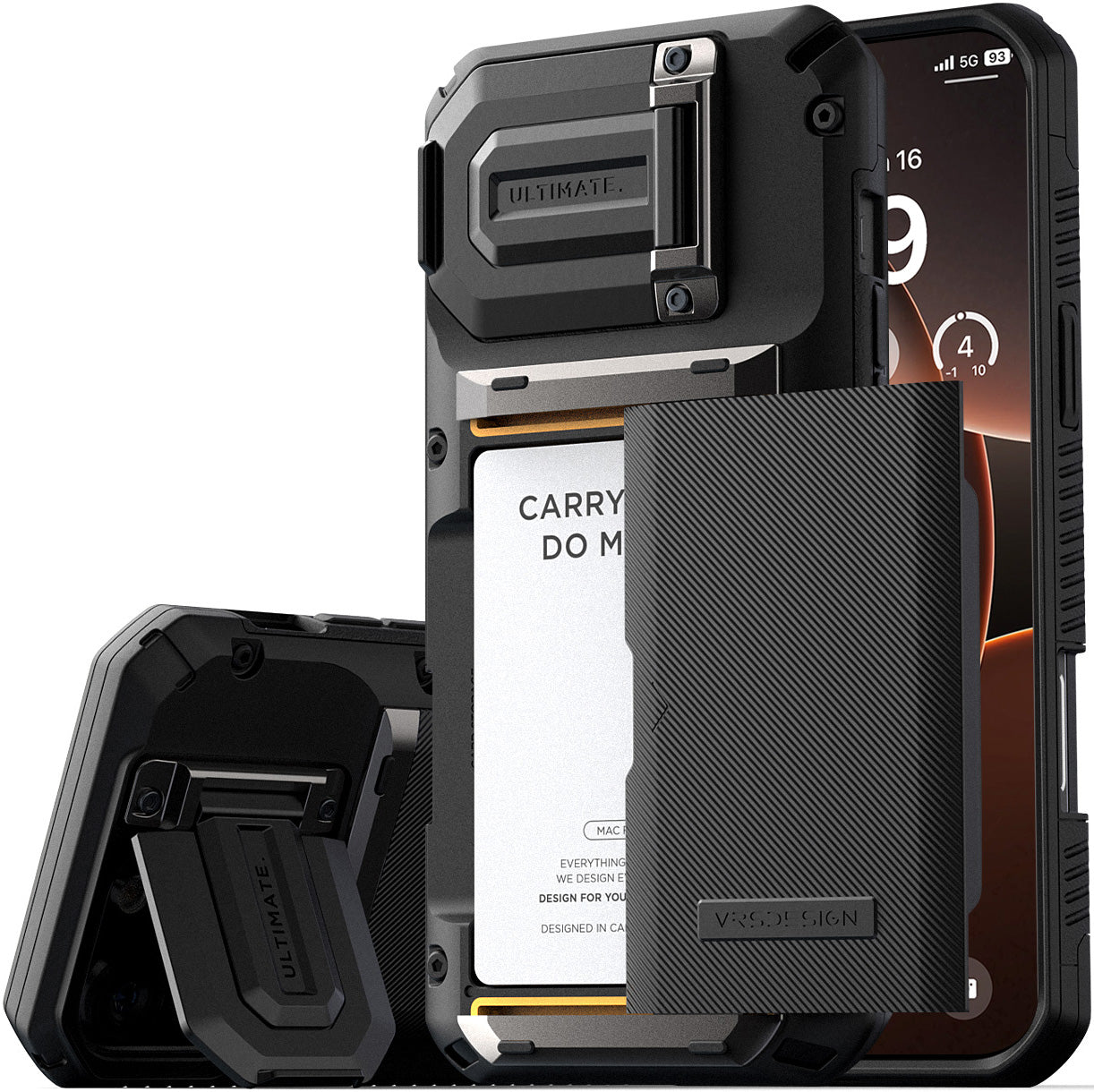 iPhone 16 Pro Max Case Damda Glide DuoGuard Card Holder Wallet Case with Built in Camera Protector by VRS Design