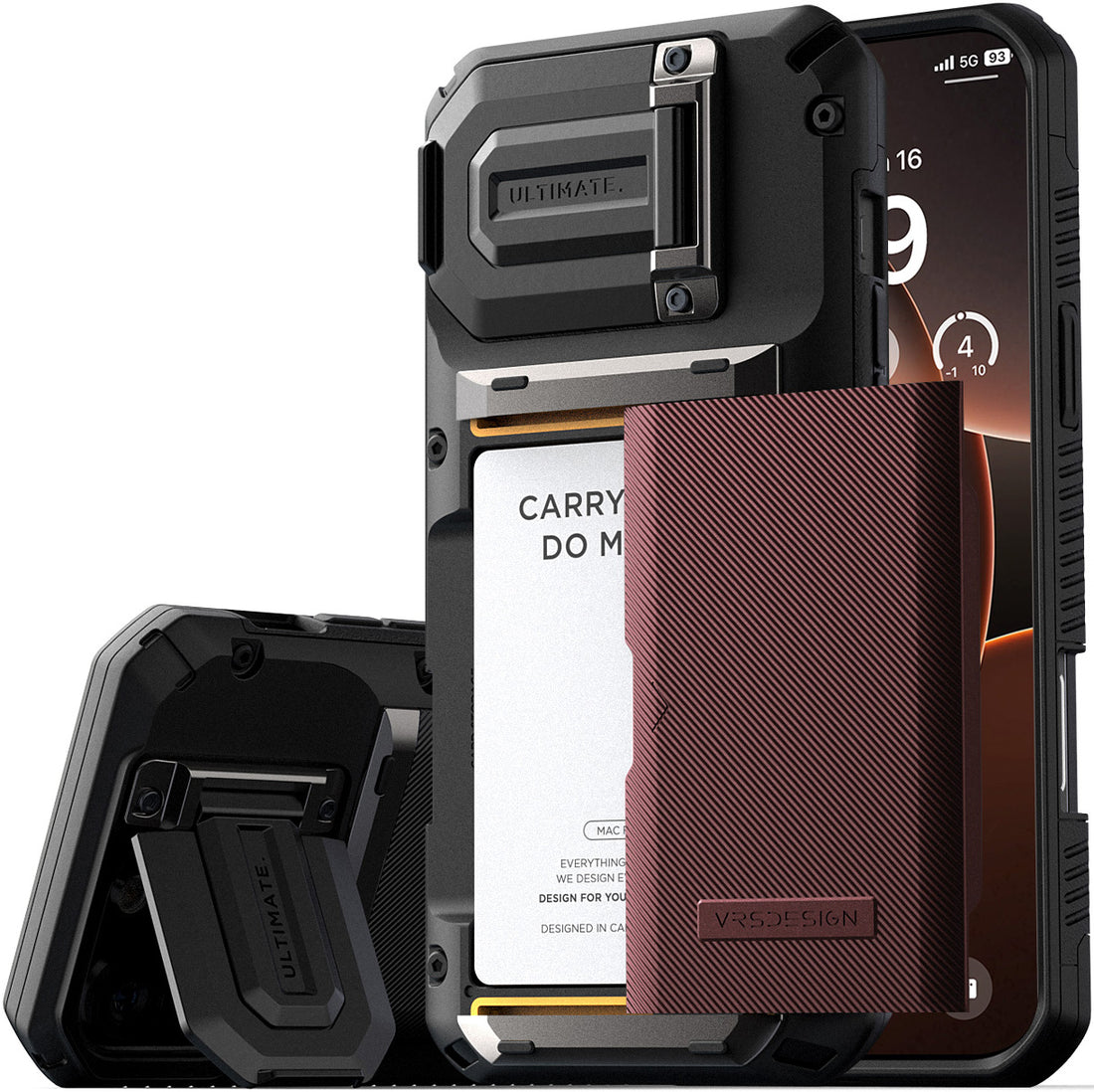 iPhone 16 Pro Max Case Damda Glide DuoGuard Card Holder Wallet Case with Built in Camera Protector by VRS Design