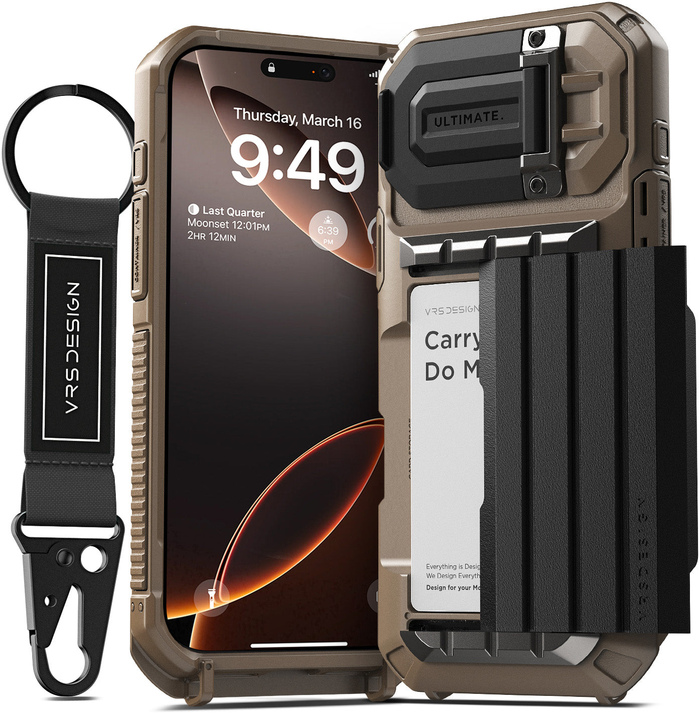 iPhone 16 Pro Max Case Damda Glide Ultimate Card Holder Wallet Case with Built in Camera Protector by VRS Design