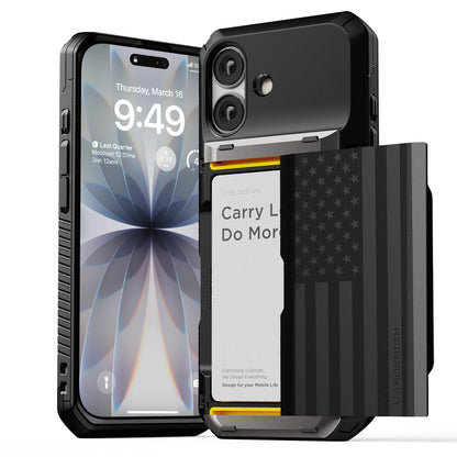 Apple iPhone 17 Air Luxury Mobile phone cover card holder hinge protector built-in screen shield slim rugged daily carry durable case in USA Flag design by VRS DESIGN in FREEDOM edition