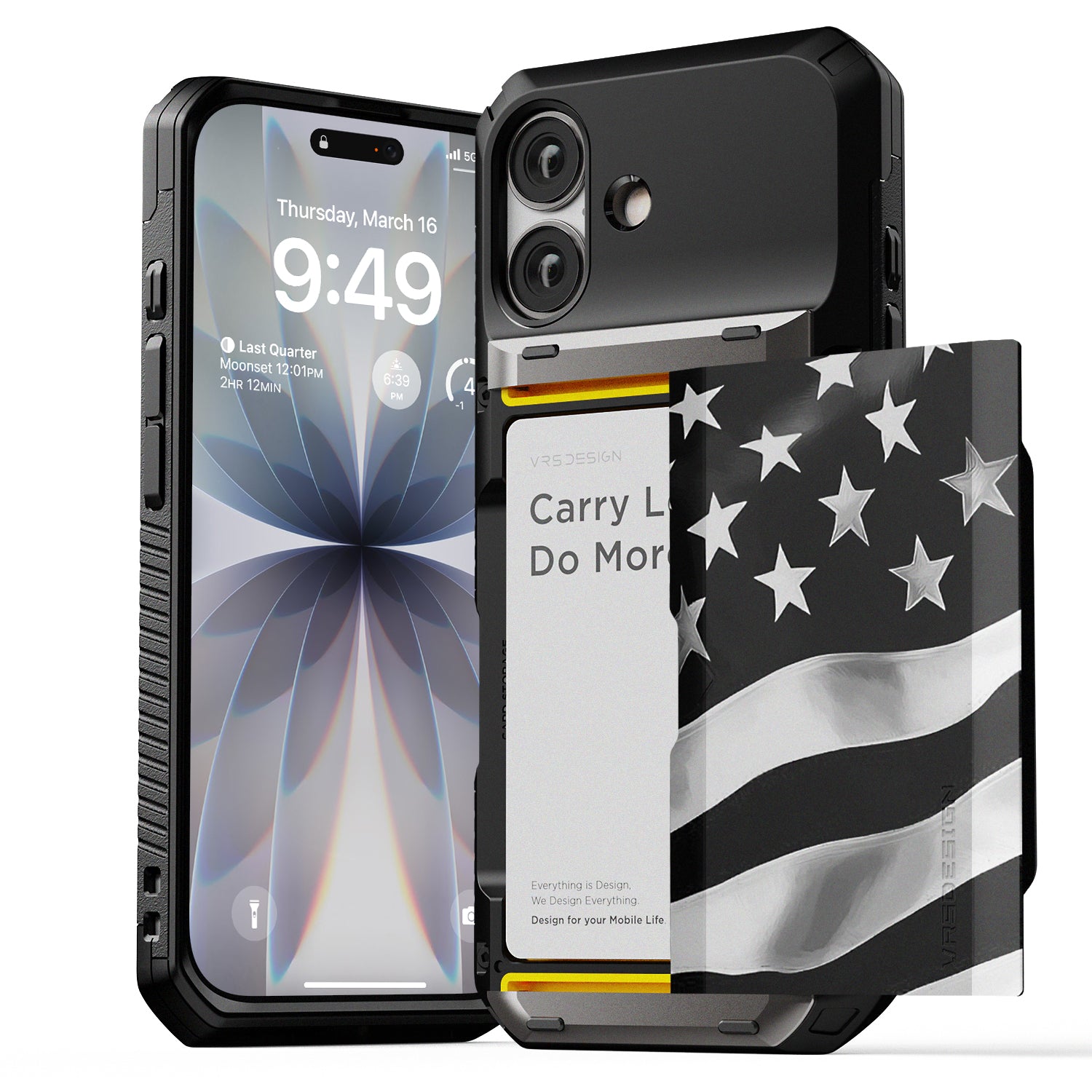Apple iPhone 17 Air Luxury Mobile phone cover card holder hinge protector built-in screen shield slim rugged daily carry durable case in USA Flag design by VRS DESIGN in FREEDOM edition