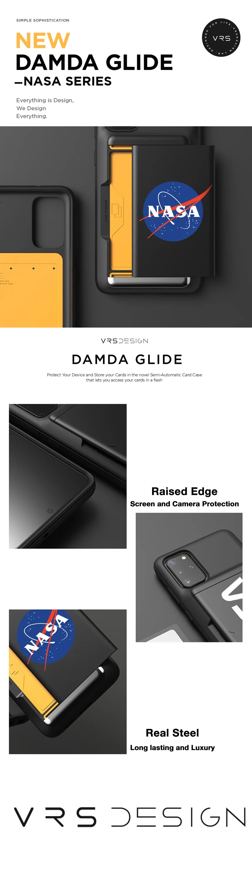 iPhone 11 Pro Case Damda Glide Shield NASA High quality TPU material for extreme drop protection with shockproof Convenient compartment for up to 2 cards and some cash.