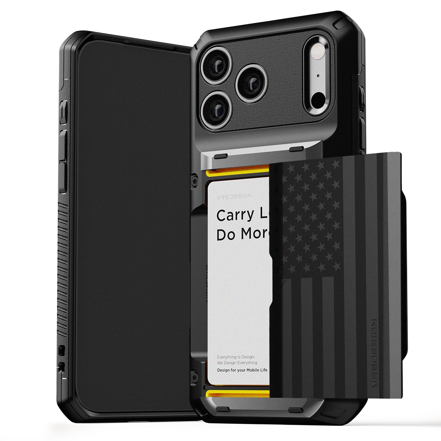 Apple iPhone 17 Luxury Mobile phone cover card holder hinge protector built-in screen shield slim rugged daily carry durable case by VRS DESIGN