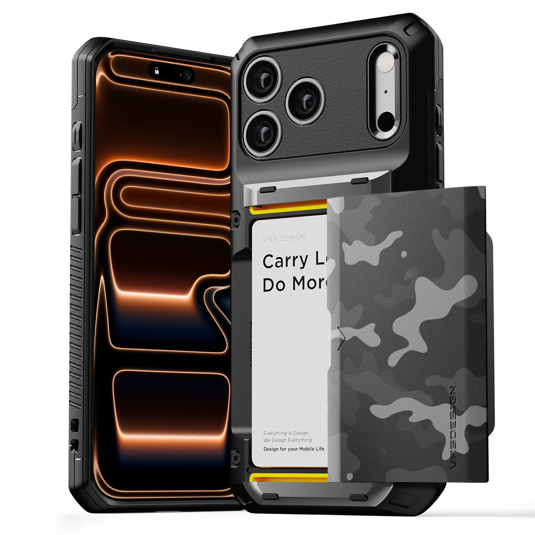 Apple iPhone 17 Luxury Mobile phone cover card holder hinge protector built-in screen shield slim rugged daily carry durable case by VRS DESIGN