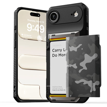 Apple iPhone 17 Pro Max Luxury Mobile phone cover card holder hinge protector built-in screen shield slim rugged daily carry durable case in USA Flag design by VRS DESIGN in FREEDOM edition