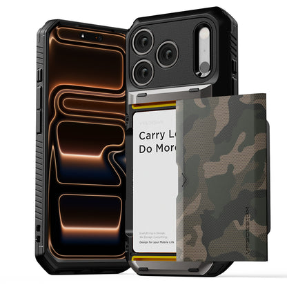 Apple iPhone 17 Luxury Mobile phone cover card holder hinge protector built-in screen shield slim rugged daily carry durable case in USA Flag design by VRS DESIGN in FREEDOM edition