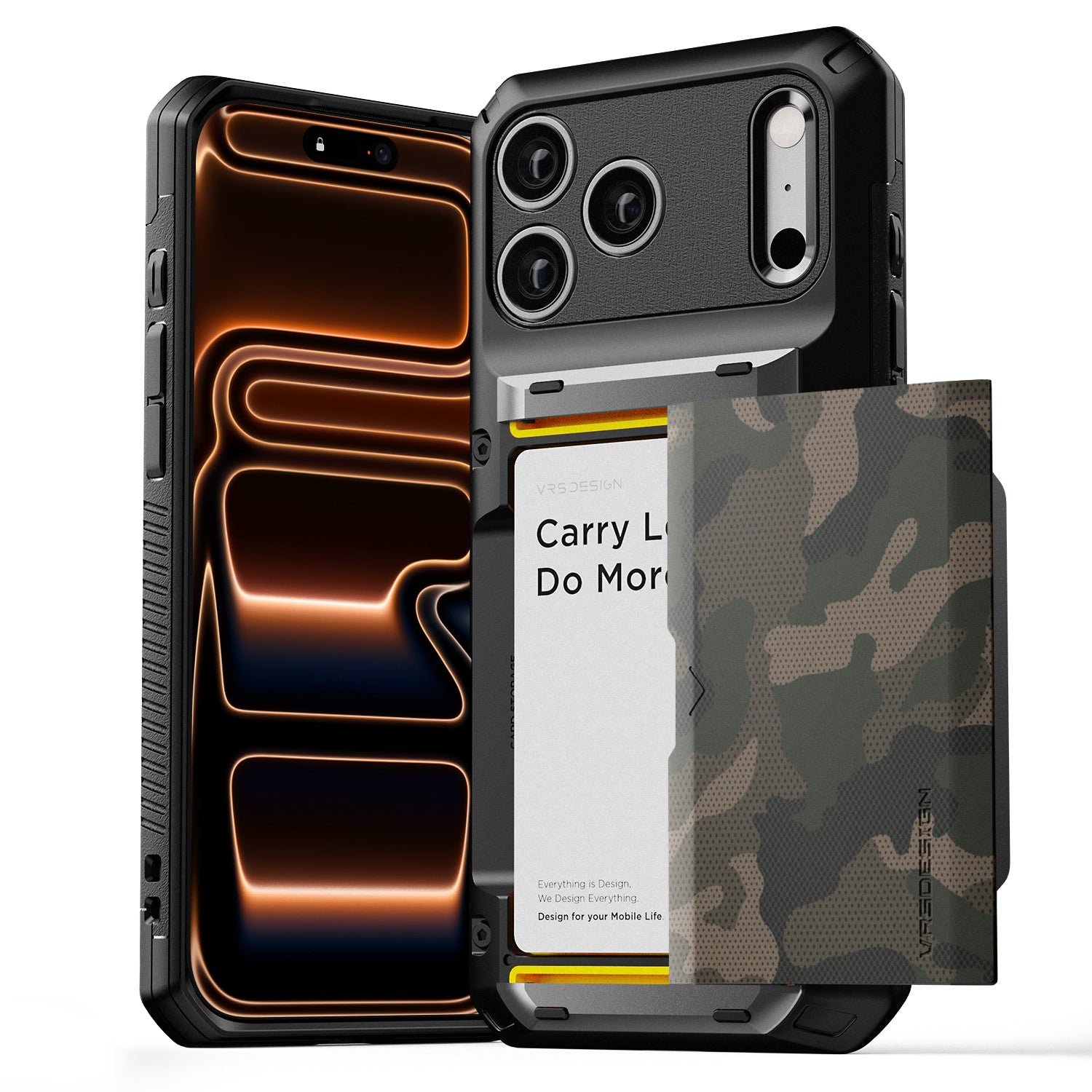 Apple iPhone 17 Luxury Mobile phone cover card holder hinge protector built-in screen shield slim rugged daily carry durable case by VRS DESIGN
