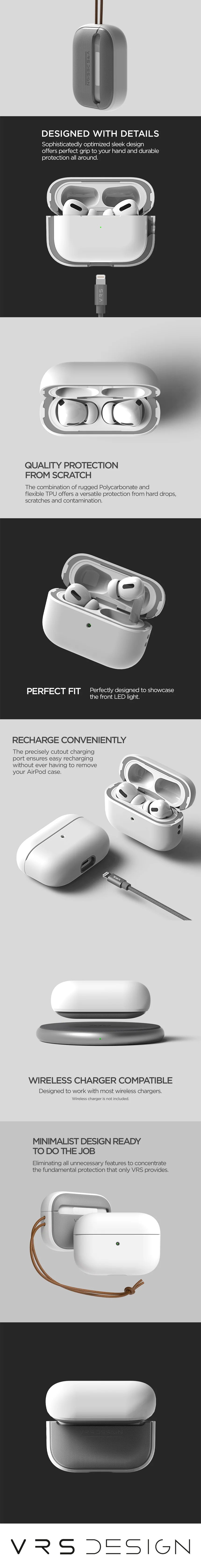 VRS Design® Apple AirPods Pro hard premium wireless Case leather strap VRS Design® Apple AirPods Pro hard premium wireless Case leather strap