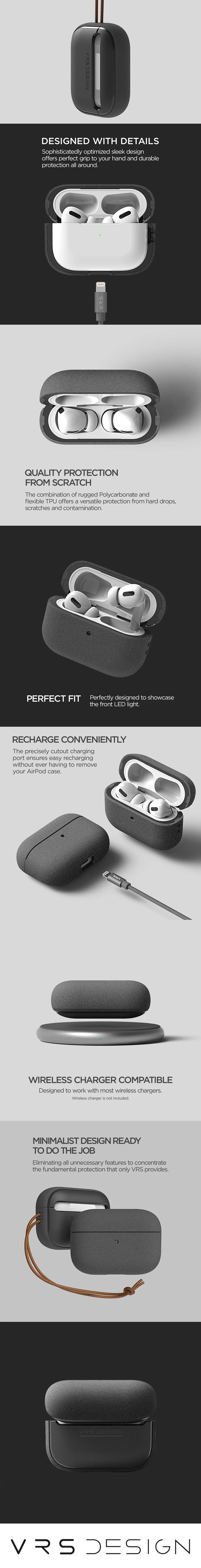 Apple AirPods Pro Modern Lock Wireless Headphones with Noise Cancellation, Rugged modern and Lightweight Slim case by VRS