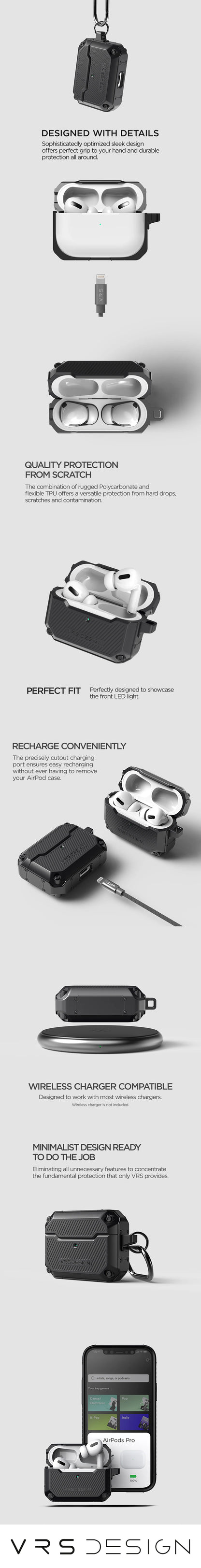 Inear Apple AirPods Pro 2 Premium wireless earbuds Case with Carabiner –  VRS Design