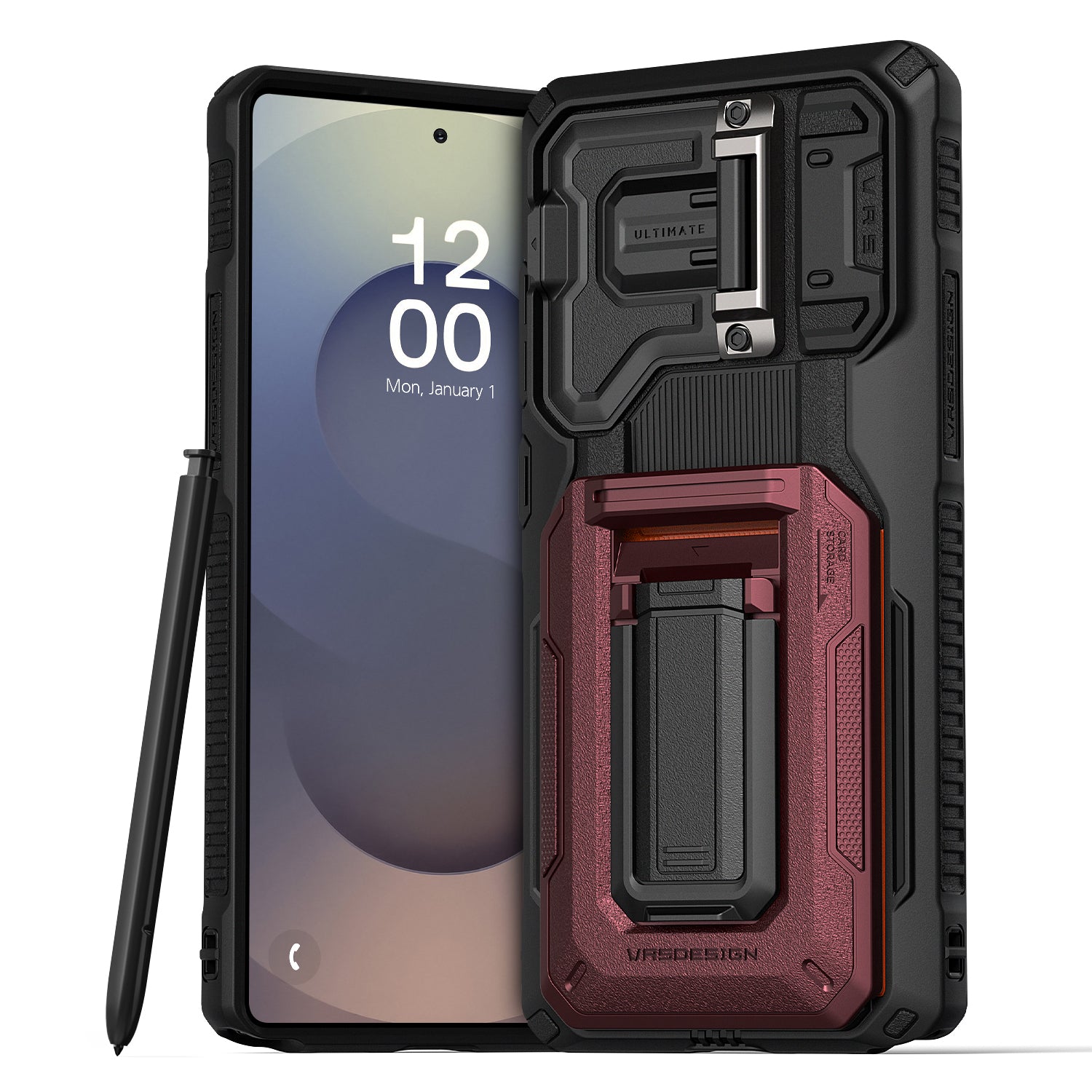 Galaxy S25 Ultra Origin Case with Card Holder Wallet and Kickstand by VRS Design Metallic Red Galaxy S25 Ultra Origin Case with Card Holder Wallet and Kickstand by VRS Design Metallic Red