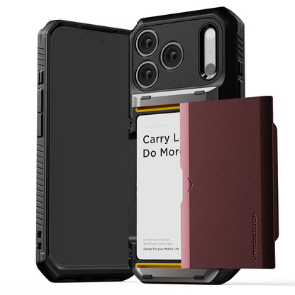 Apple iPhone 17 Luxury Mobile phone cover card holder hinge protector built-in screen shield slim rugged daily carry durable case by VRS DESIGN