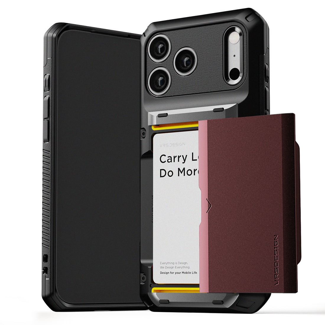 Apple iPhone 17 Luxury Mobile phone cover card holder hinge protector built-in screen shield slim rugged daily carry durable case by VRS DESIGN