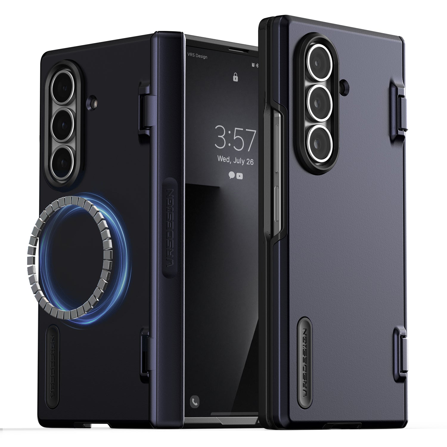 Samsung Galaxy Z Fold 7 Luxury Mobile phone cover card holder hinge protector built-in screen shield slim rugged daily carry durable case by VRS DESIGN