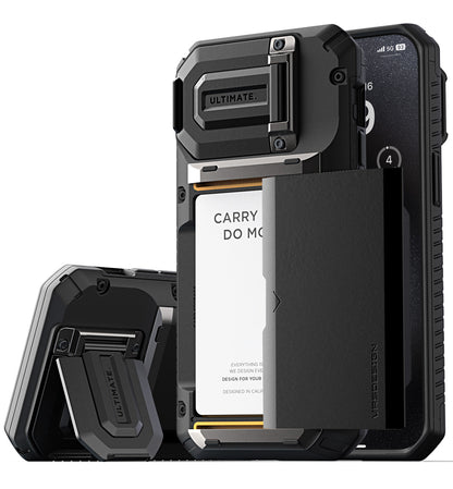 iPhone 15 Pro Max Mobile Case accessories with Card Holder Wallet by VRS Design Damda Glide DuoGuard