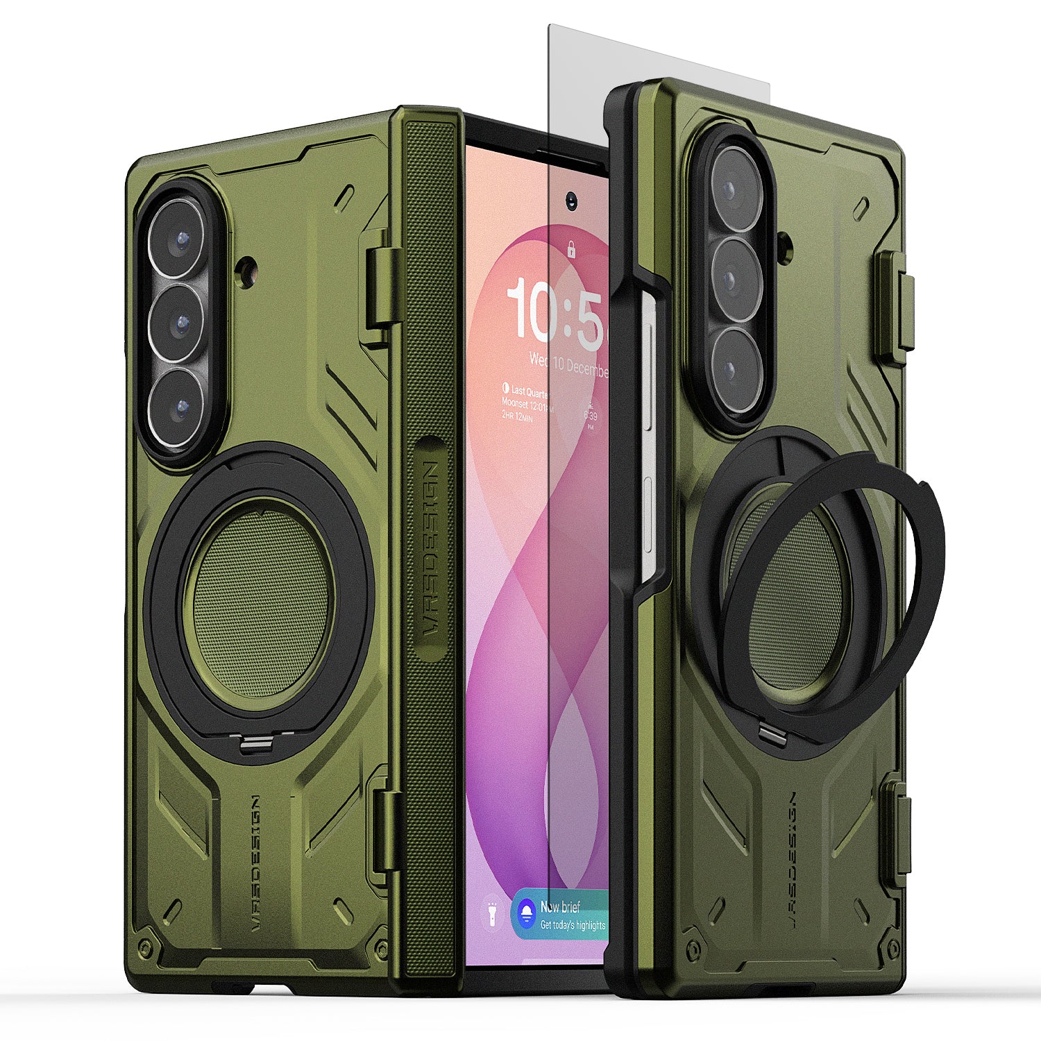 VRS DESIGN Active case for Samsung Galaxy Z Fold 8 Ultra with rugged protection and a built-in magnetic ring.
