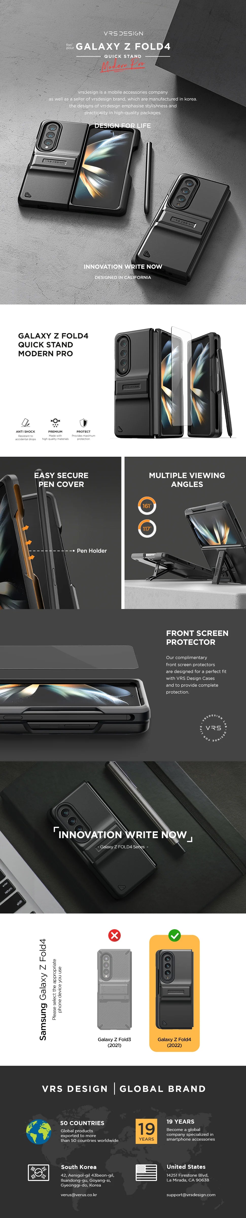 Sleek rugged Galaxy Z Fold 4 S Penminimalist case by VRS DESIGN – VRS Design