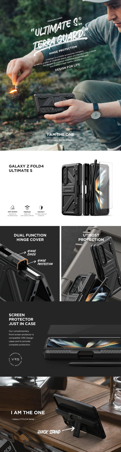 Samsung Galaxy Z Fold 4 rugged heavy duty durable case with sleek minimalism by VRS