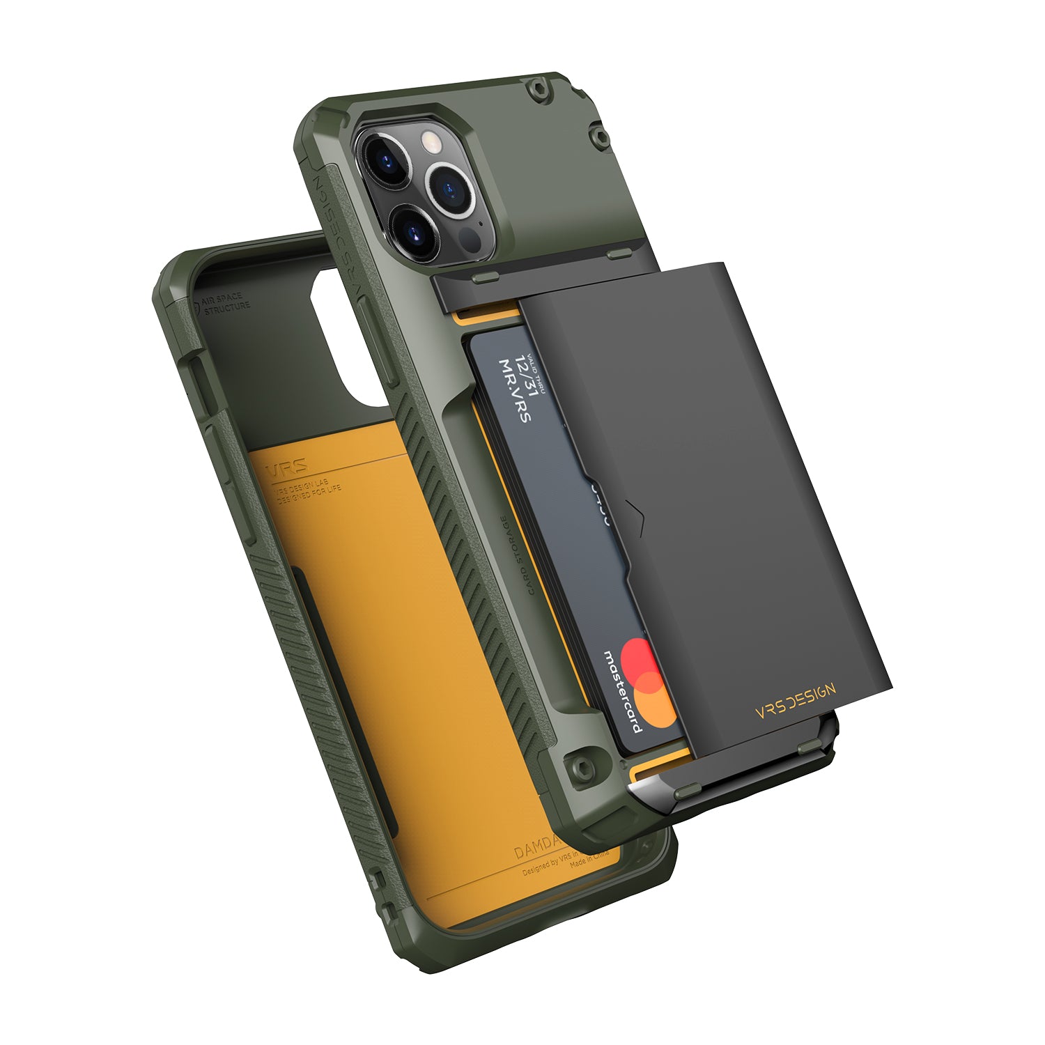 iPhone 12 Pro Rugged Damda Glide Pro wallet case with multiple durable and convenient card slot with sleek minimalist look by VRS Design