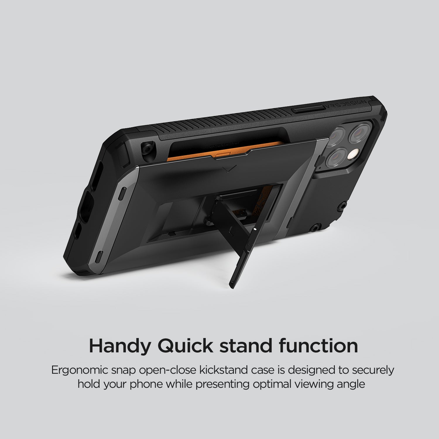 Apple 12 Pro rugged  Damda Glide Hybrid wallet case with multiple durable and convenient card slot and Kickstand with sleek minimalist look by VRS Design