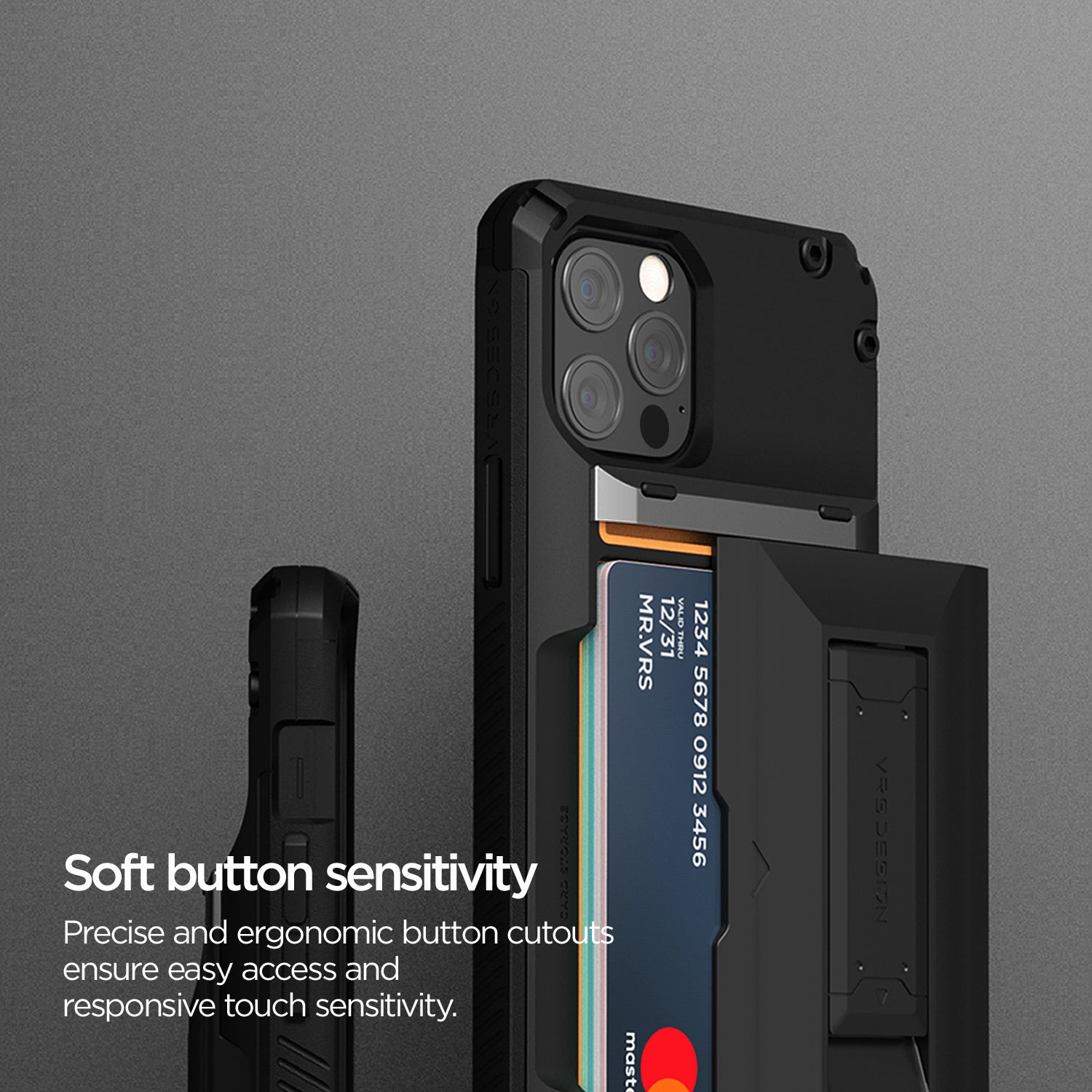 Apple 12 Pro rugged  Damda Glide Hybrid wallet case with multiple durable and convenient card slot and Kickstand with sleek minimalist look by VRS Design