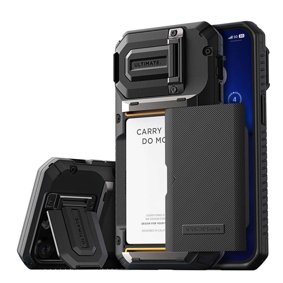 VRS Design iPhone 13 Pro Max Wallet Case with Card Holder Damda Glide DuoGuard Groove Black