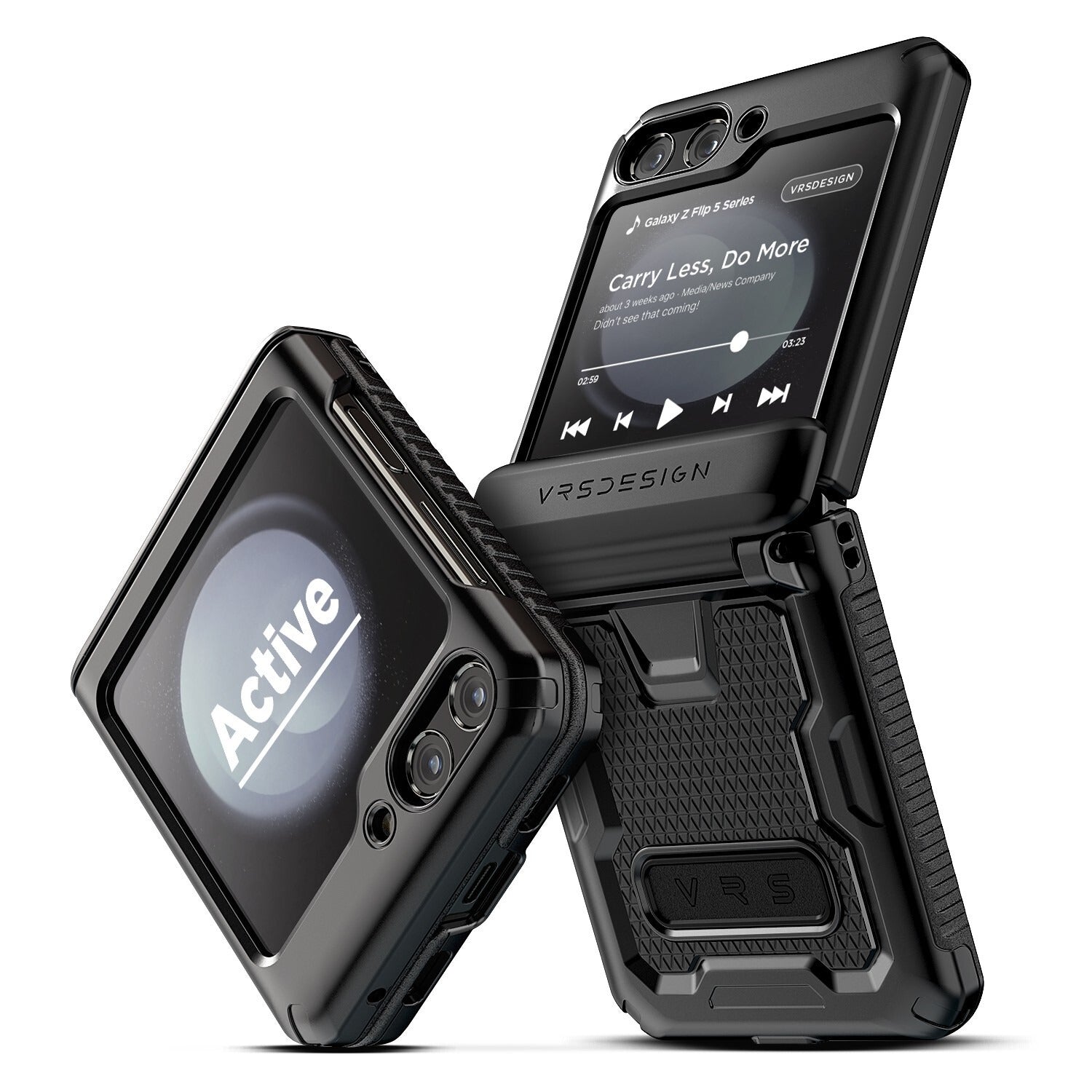 Samsung Galaxy Z Flip 5 Luxury Mobile phone cover card holder hinge protector built-in screen shield slim rugged daily carry durable case by VRS DESIGN