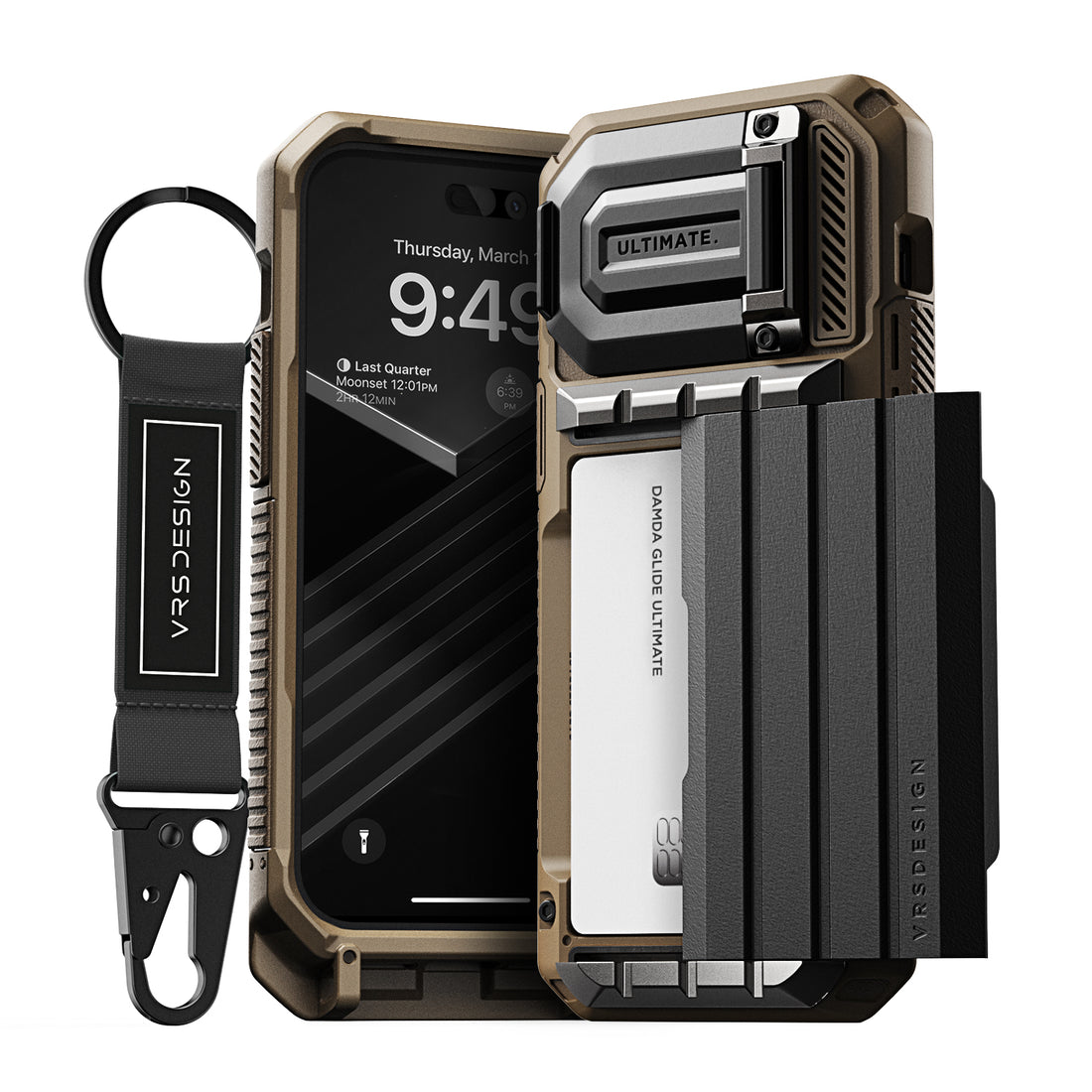 Stylish and functional modern wallet with a luxurious finish is a perfect friend for Apple iPhone 14 Pro Max mobile accessories MagSafe compatible rugged case. Features multiple durable cards slot and a spacious bill compartment is wallet kickstand case. Sleek modern design with minimalism by VRS DESIGN
